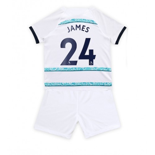 Chelsea Reece James #24 Bortedraktsett Barn 2022-23 Kortermet (+ Korte bukser)